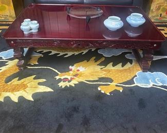Large Chinese rug & Japanese folding low table