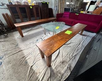 farmhouse benches, 2 