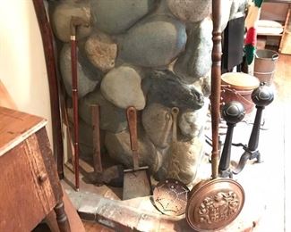 antique fireplace tools