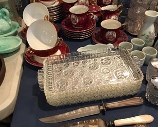 tea sets, crystal, silver