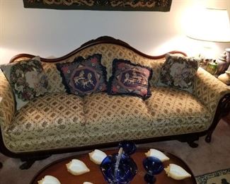 Beautiful Antique Couch w Swan Ends, 