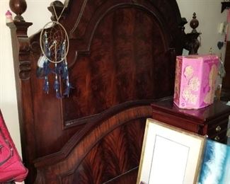 Huge  arved Wood High End King-size Bed Frame, Artwork