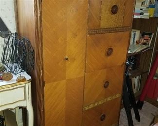 Art Deco Antique Waterfall Wardrobe,