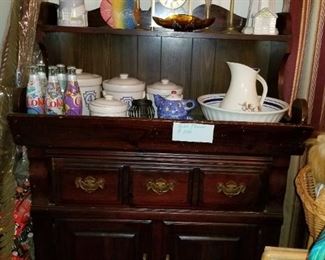 Antique Firnitue, Pfaltzgraff Canister/ Jar Set, Pitcher, Basin