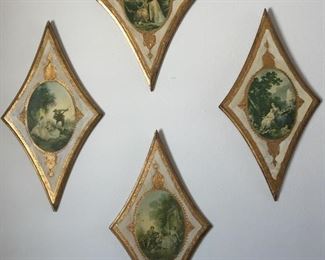A set of four plaques offers four coordinated scenes.