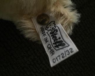 The bear’s tag is firmly attached to an ear. 