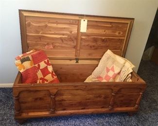 A well cared for cedar trunk offers a safe place to stow woolens, blankets and quilts. 