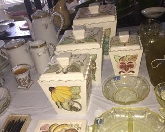 This unique canister set was handcrafted in the early ‘60s. Wonderfully stylish for retro kitchens. 