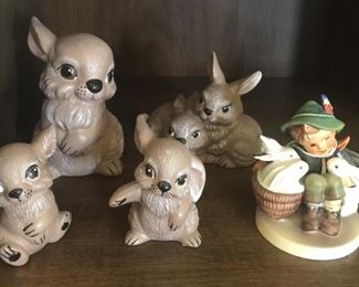 Celebrate spring with a darling Hummel boy and his bunnies and hobbyist ceramic rabbits. 