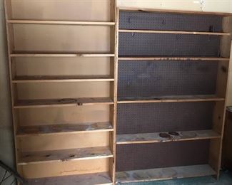 Sturdy wood shelves that can hold books, collectibles and more. A fresh coat of paint and decorative trim could transform them into shabby chic beauties. 