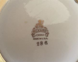Bottom of the Pickard tulip bowl. 