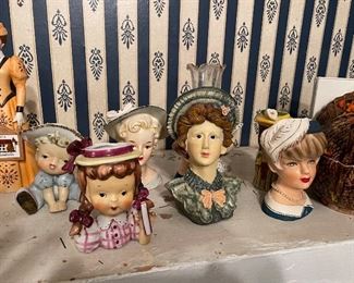 Large Collection of Head Vases