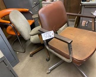 TWO ROLLING CHAIRS AND CHAIR