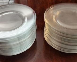 Crate and Barrel clear glass plates 