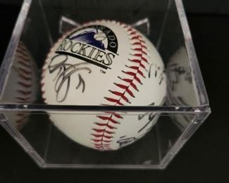 Colorado Rockies signed team baseball 