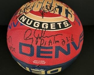 Denver Nuggets team signed basketball 