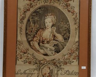 FRENCH TAPESTRY "Le Messager Fidel" AFTER ETIENNE LALLIE. 