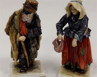 TWO CAPODIMONTE PORCELAIN FIGURINES