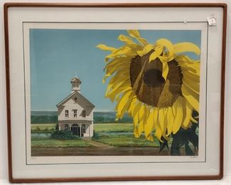 HARRY DEVLIN SUNFLOWER LITHOGRAPH. 
