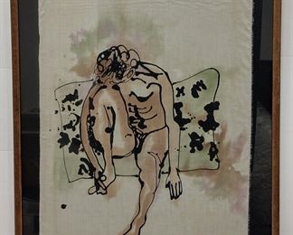 MODERNIST NUDE ON SILK