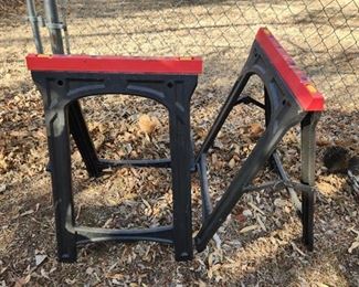 2 Folding Plastic Saw Horses
