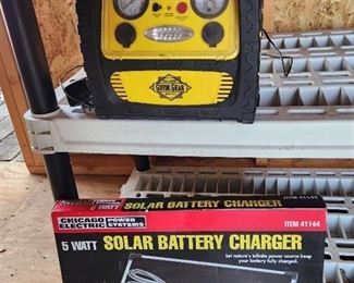Solar Battery Charger NIB and Guide Gear 5 in 1 Jump Starter