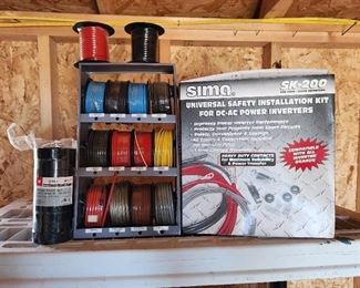 Wire on Labeled Rack, Electrical Tape and SIMA SK-200 DC-AC Power Installation Kit