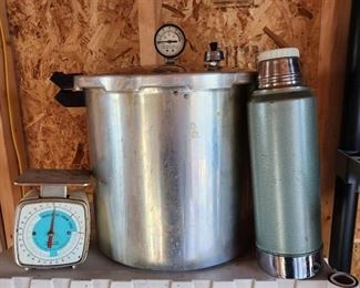 Vintage Scale, Aladdin Stanley 1 QT Thermos and Pressure Cooker Presto Deluxe