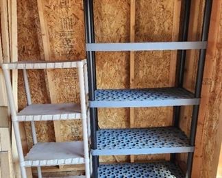(2) Plastic Storage Shelving - 23 x 15 x 49 and 36 x 18 x 71