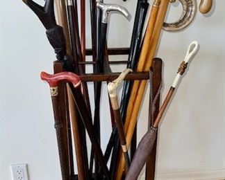 Sterling silver, Ram's horn, Mahogany....Great collections of canes.