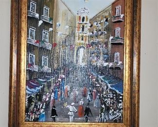 Hand Painted in Naples Italy from a street artist per owner