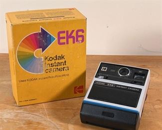 KODAK INSTANT CAMERA | Kodak EK6 instant camera in original box, uses KODAK Instant Print Film PR10
Dimensions: 8-1/2 x 7 in. (box)