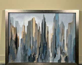 MIDTOWN SKYLINE PRINT | Z Gallerie, "V Lang Midtown Skyline" abstract city skyline
Dimensions: w. 43 x h. 33 in (frame)