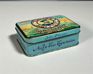 PLAYER'S TOBACCO TIN | Player's Navy Cut Cigarettes, Gold Leaf
Dimensions: l. 4-3/4 x w. 3-1/4 in