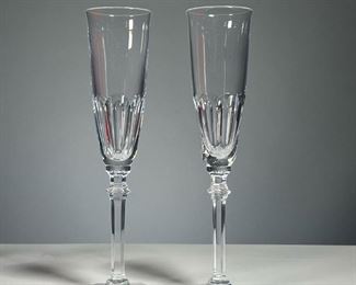 PAIR BACCARAT CHAMPAGNE FLUTES | Baccarat glasses in original boxes
Dimensions: h. 9-3/4 in