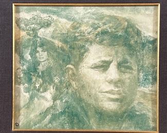 JFK ART PRINT | John F Kennedy art print, framed
Dimensions: 17-1/2 x 18-1/2 in. (frame)