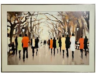 ABSTRACT ART PRINT | Print of a painting showing abstract figures, in a gold tone metal frame
Dimensions: w. 40-1/2 x h. 29-1/4 in (frame)