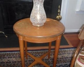 Round side table and vase