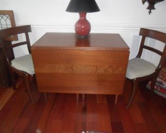 Drop leaf dining table with 2 chairs
