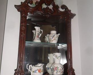 Wall shelf with Coalport pieces