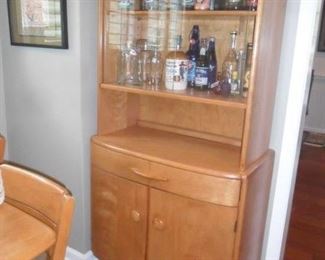 Heywood Wakefield China hutch matching dining table.