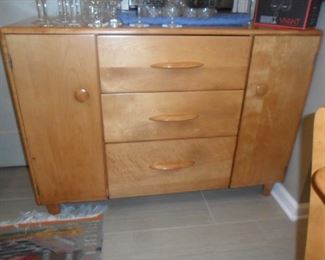 Heywood Wakefield breakfront Matching table and hutch.