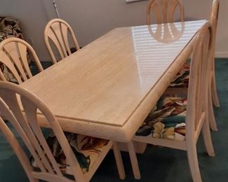 Granite/Quartz Table & 6 Chairs