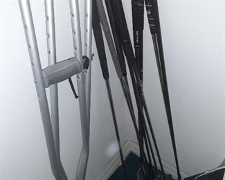 Golf Clubs & Crutches....they don't work together!! :-)