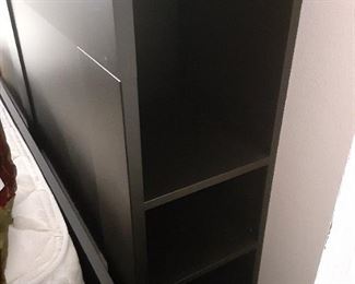 Ikea Black Headboard. Has Side Shelves on each side