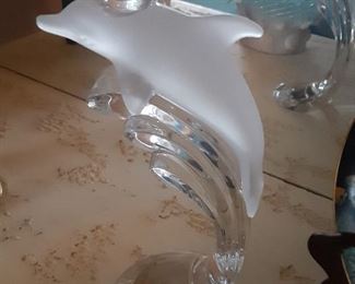 Frosted Dolphin Candle Holders (Lenox)