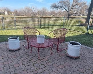 Patio furniture and outdoor pots.
Just in time for spring!!!!