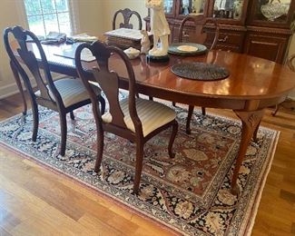 Davis Cabinet Queen Anne dining table with 2 leaves, 6 chairs ( chairs may not be Davis Cabinet)