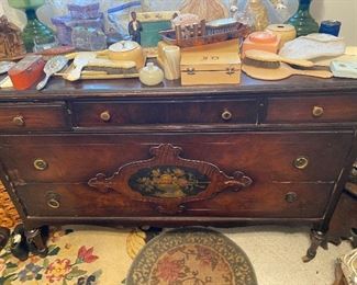 antique dresser with mirror (shown in next photo)