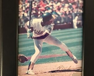 Ricky Henderson Autographed 8x10 Professionally Framed Photo